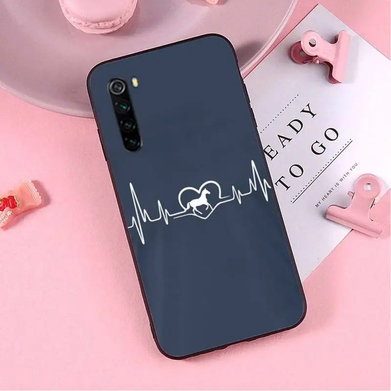 

Horse Pony Horse Heartbeat case coque fundas etui for xiaomi note max mi 3 7 8 9se Redmi 7 7a 8 8t 10 pro lite cases cover