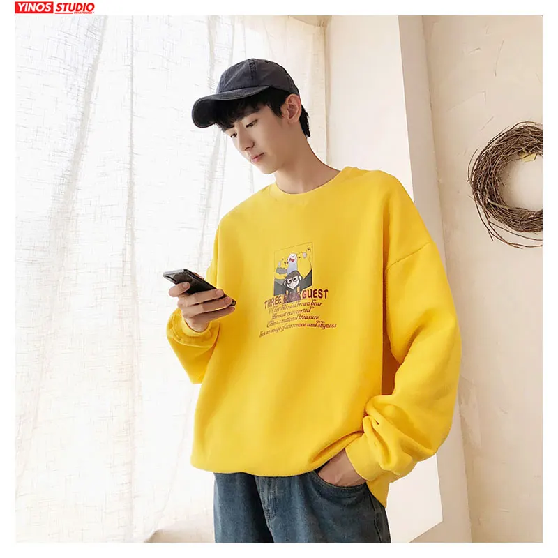 Dropshipping Male Spring O-Neck Long Sleeve Hoodies Mens Causal Streetwear Sweatshirt Baggy Fashion Print Pullover | Мужская одежда