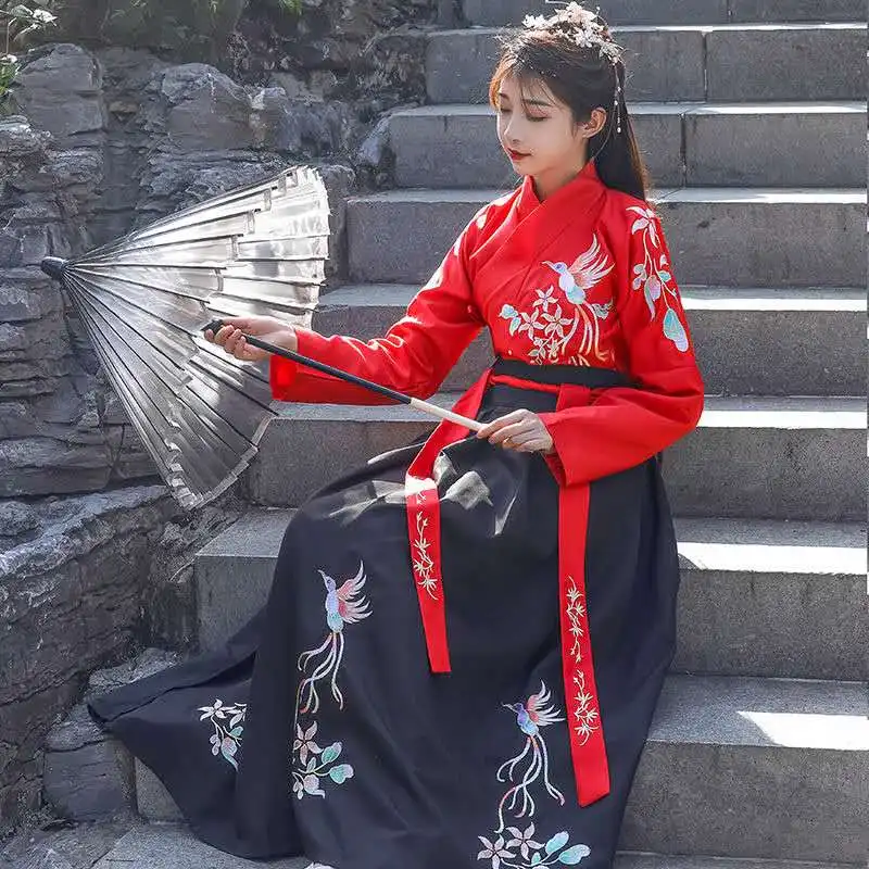 Китайский Hanfu женские элегантные нежная вышивка фея японское кимоно ночной халат