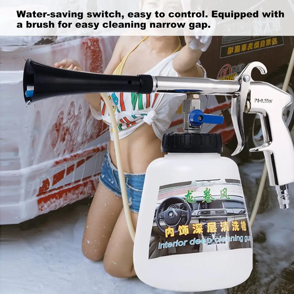 

Car Wash Washer Pneumatic Car Cleaning Foam Gun Automotive Interior Deep Cleaning Gun Espuma Tool High Pressure with Brush