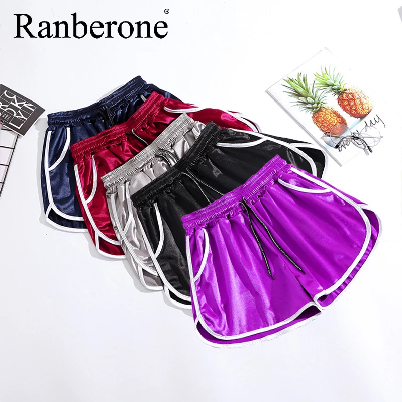 Женские однотонные шорты с эластичным поясом свободные для йоги леггинсы