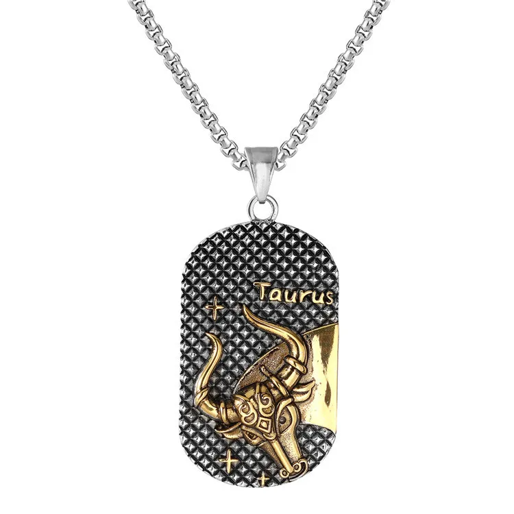 Мужской и Женский винтажный кулон Зодиака ожерелье с 12 созвездиями раком девой
