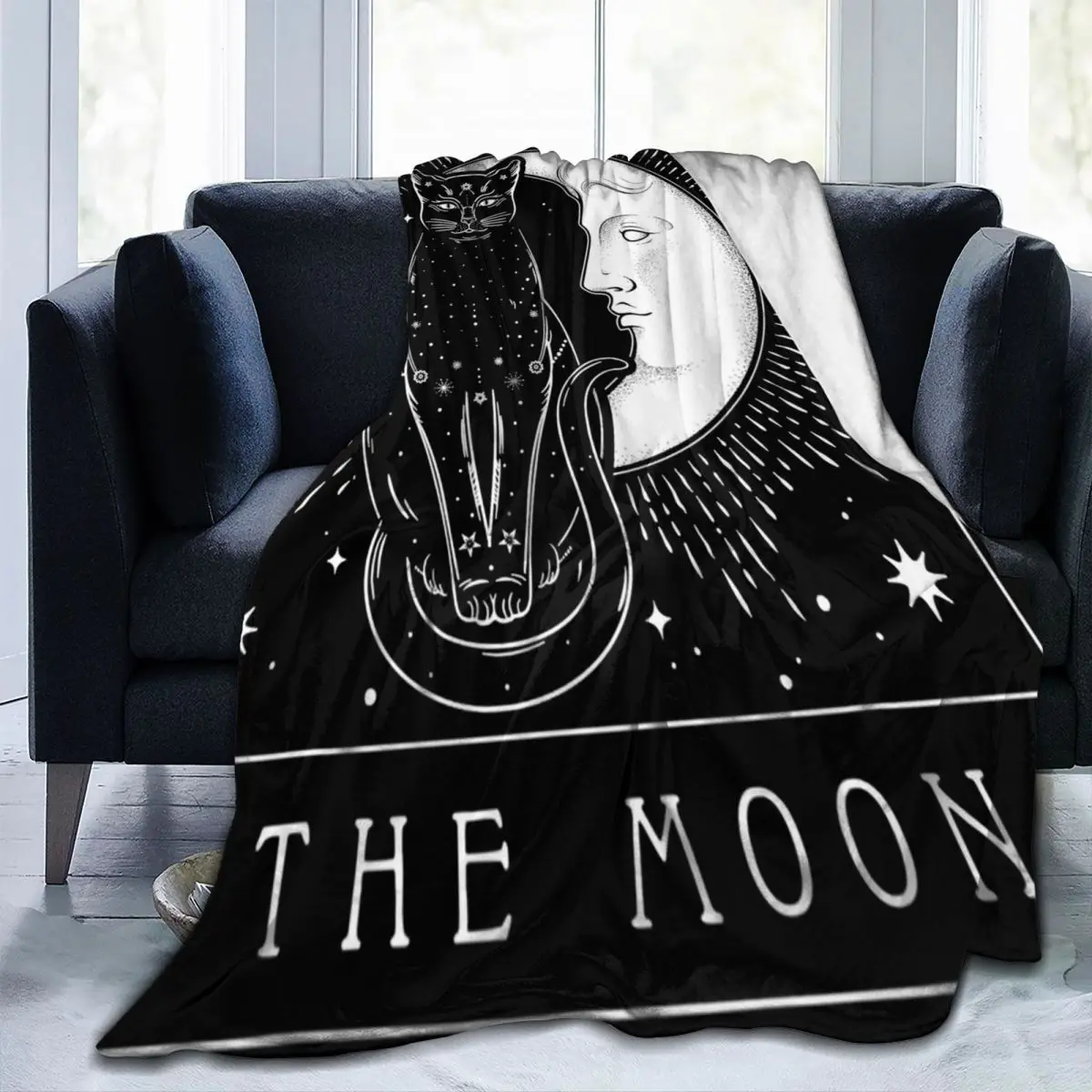 

Manta de forro polar de microfranela, каркас для украшения Tarot, tarjeta, media luna и Manta для кошек, милые