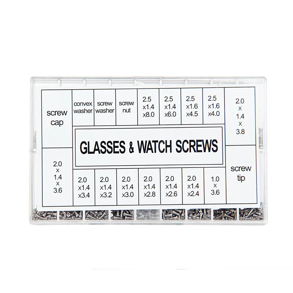 1000 шт очки солнцезащитные часы крошечные винты гайка ассортимент ремонтный