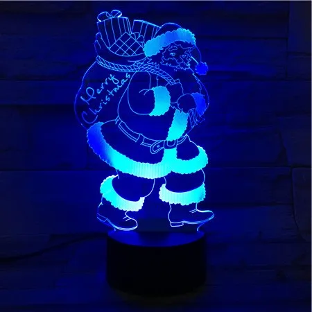 3d лампа милый подарок на Рождество Санта Клаус для детей сенсорный датчик