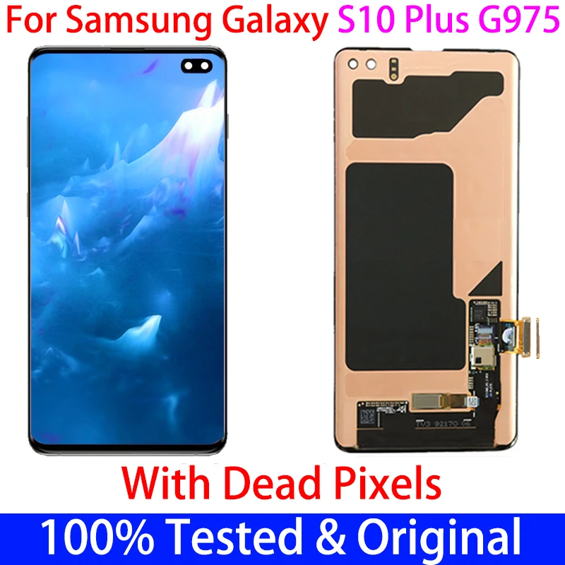 

100% Original 6.4'' LCD For SAMSUNG Galaxy S10Plus lcd S10 Plus SM-G9750 G975F With Dead Pixels Display+Touch Screen Digitizer