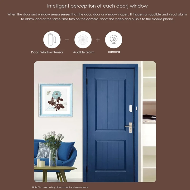

Door and Window Sensors, Smart Door and Window Sensors Are Compatible with netic Detectors, Support APP Control