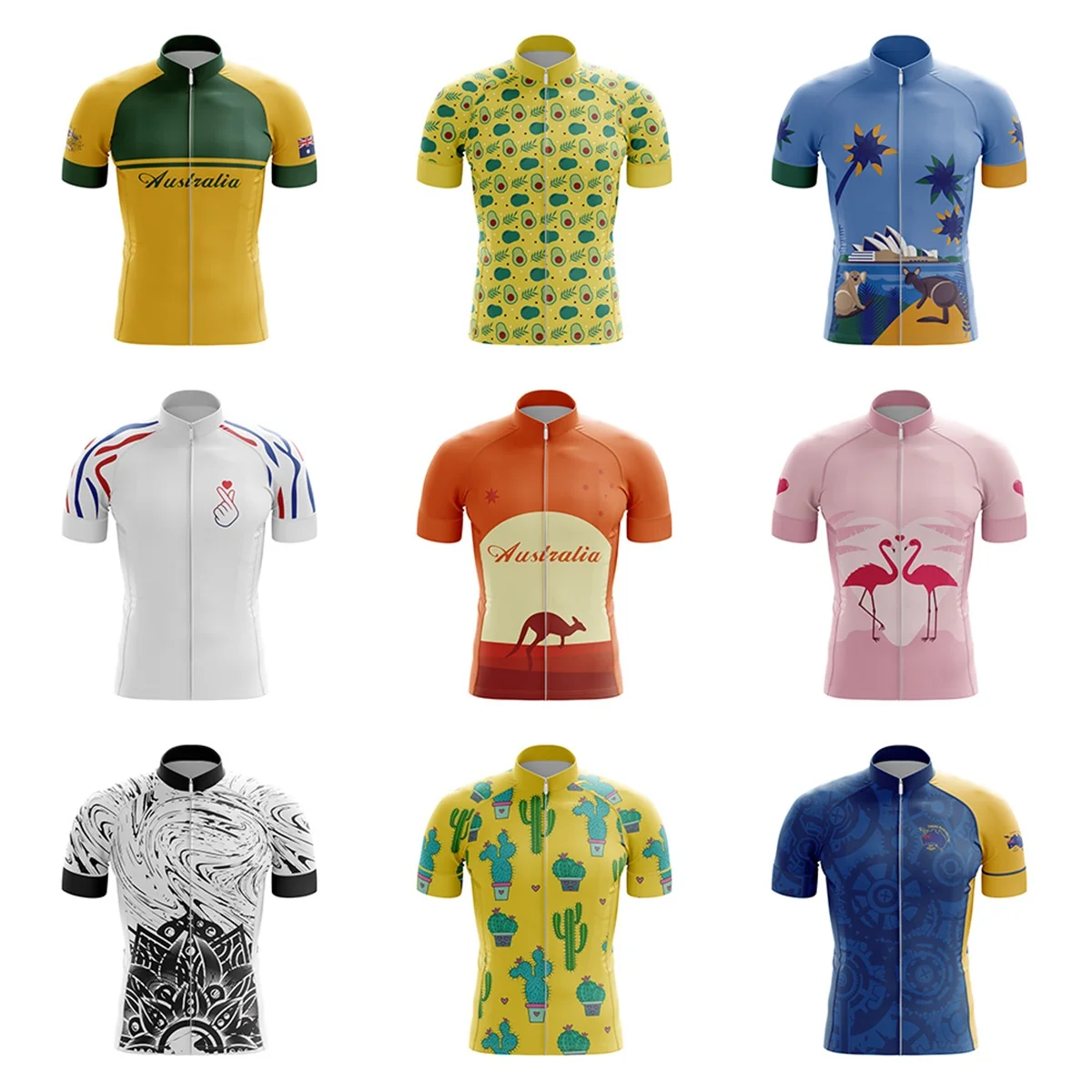 HIRBGOD Men Tourism Cycling Jersey Cute Animal Bike Clothing High Quality Bicycle Sports Shirt Quick Dry Wear-Resistant,TYZ650