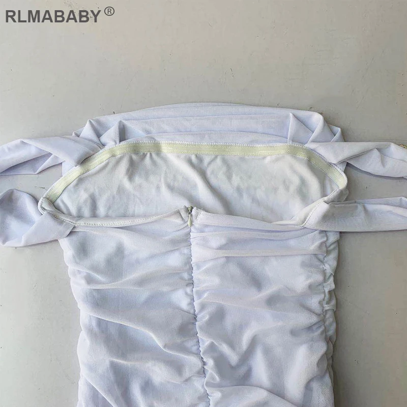 Пикантное Сетчатое платье RLMABABY с открытыми плечами женское облегающее