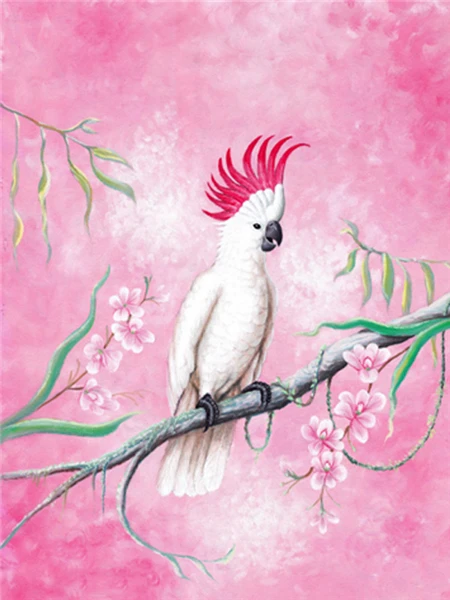 

DIY 5D DIY Diamond Painting Parrot pink animal Cross stitch Kit Drill Diamond Embroidery Mosaic Art