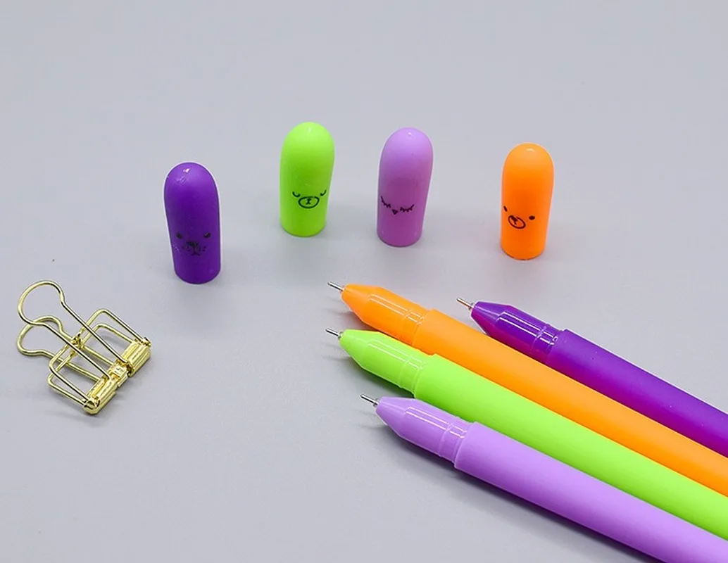 30 pcs Korean Stationery Creative Cartoon eggplant shape Neutral Pen cute facial expression profile character signature Pen