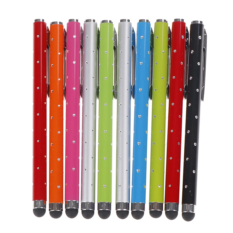 

2PCS/lot Rhinestone Capacitive Touch Microfiber Stylus Pen Touch for Pad for Phone Random Color