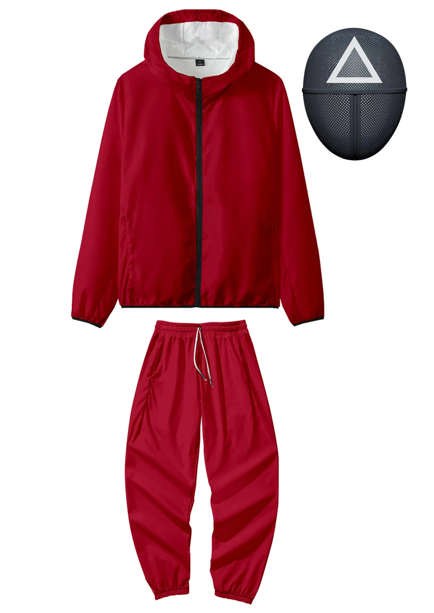 

Jacket Suit Mask Three Piece Korean Film Cosplay Zipper Stand Collar Long Sleeve Unisex Sportswear 2021 Fashion