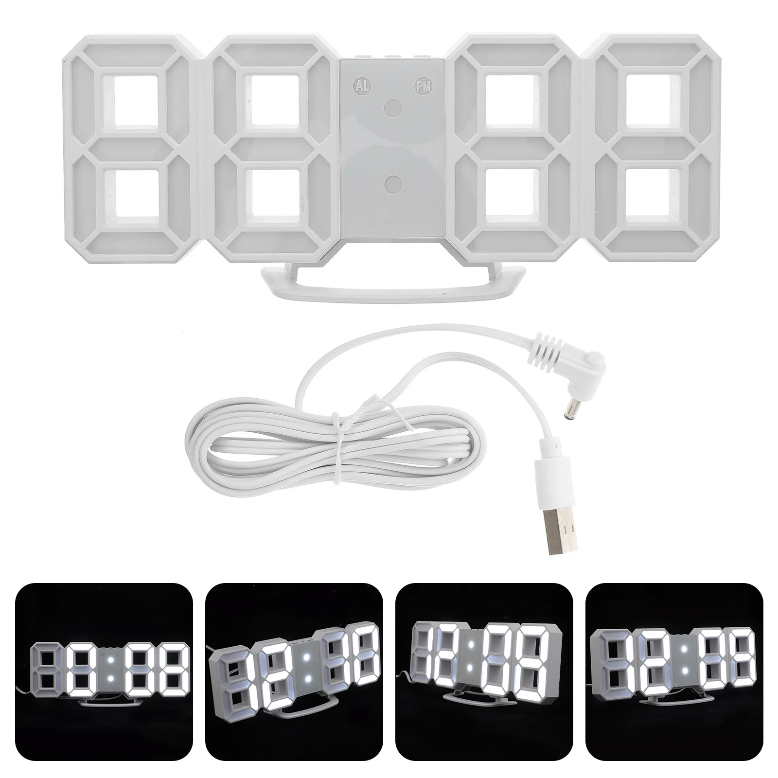 

Настенные светодиодсветодиодный часы для дома и офиса, 3D цифровые часы с подвеской, 1 комплект