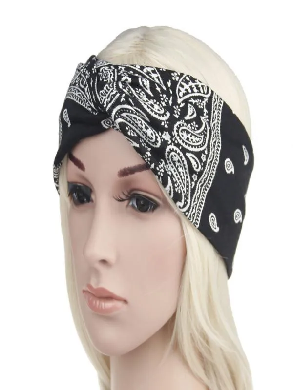 Женская спортивная эластичная Цветочная повязка на голову для йоги тюрбан лидер