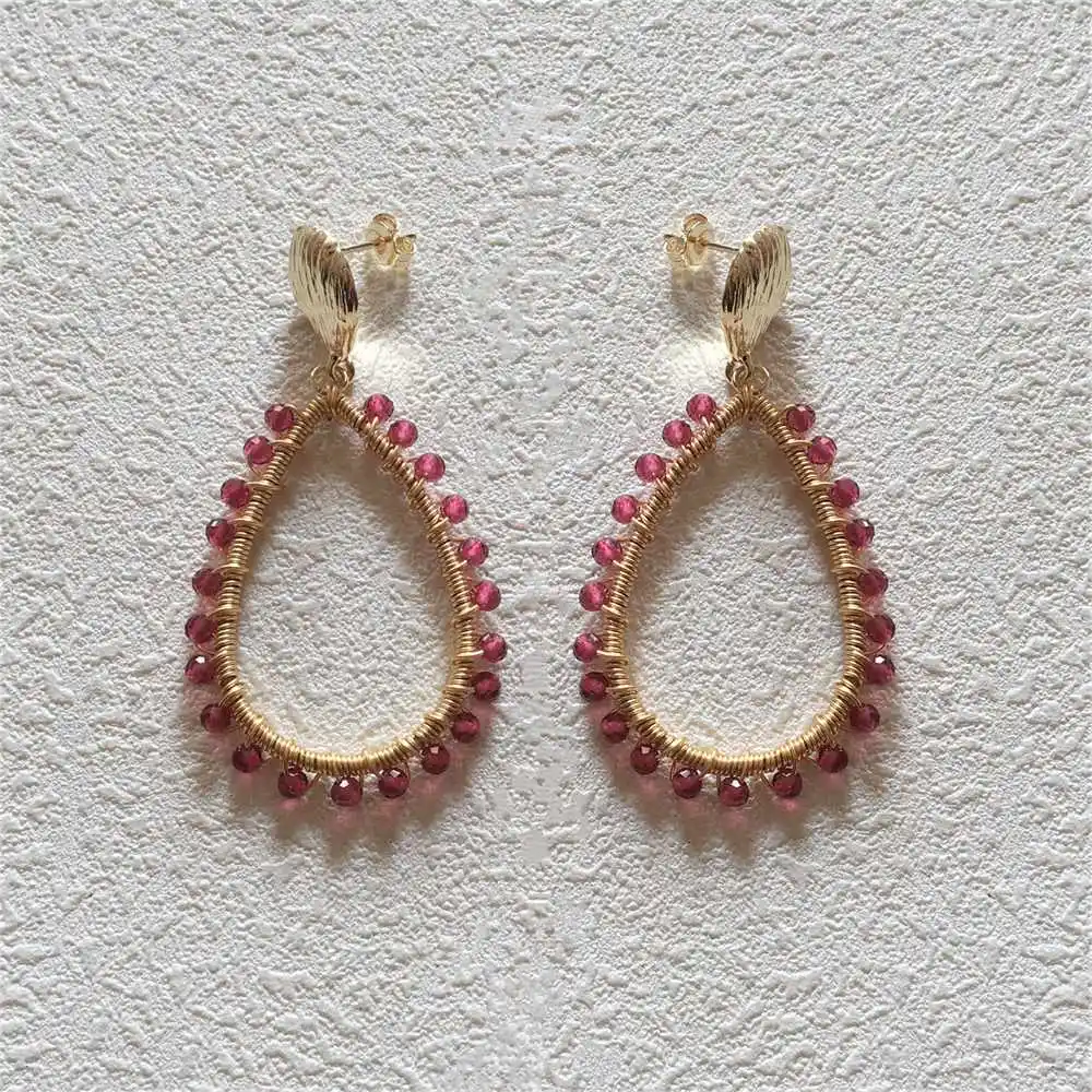 FUWO Wholesale Freshwater Pearls Drop Earrings,Gold Tone Crystal Beads Stud Earring Jewelry Gift For Women ER531 5Pairs/Lot