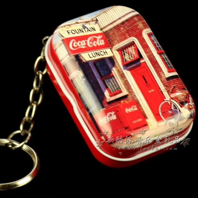 Заводная Музыкальная шкатулка-брелок в европейском стиле железный мини-брелок