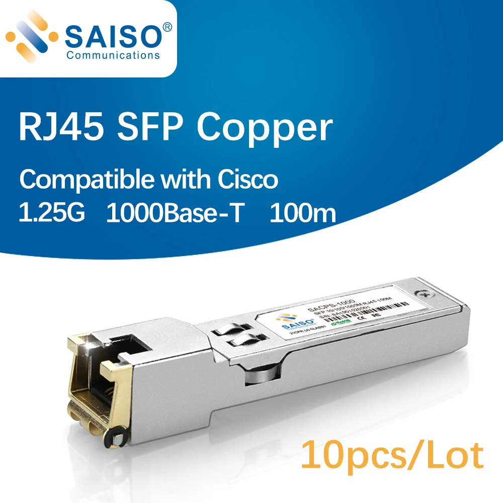 10 шт./лот 1 25 г RJ45 Медь трансивер sfp-модуля 1000Base-T 1G гигабитный SFP-GE-T совместим с Cisco |