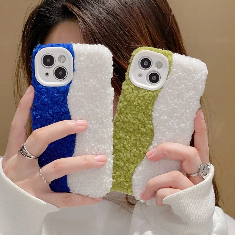 

Case For iPhone 12 Pro Case Plush Silicone Winter Cover For iPhone 11 13 12 Pro Max XR Mini X XS Max 7 8 Plus 7P 8P SE 2020 Case