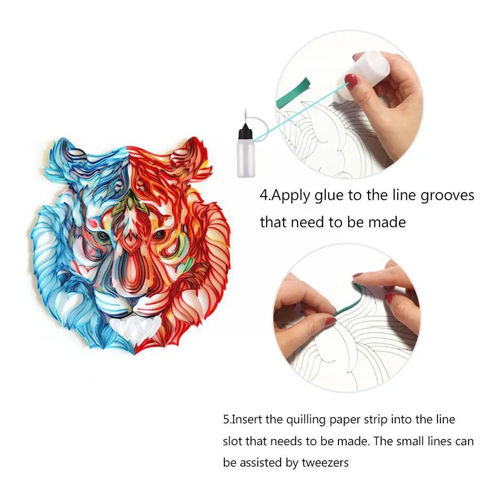 Diy дракон феникс Тигр лошадь волк КИТ катышки 3d Ручная работа бумажный комплект