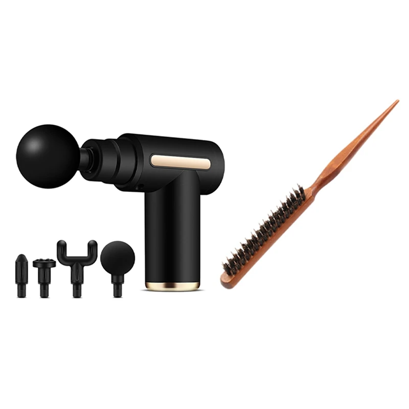 

Salon Teasing Back Hair Brushes Wood Slim Line Comb & Electric Massager High Frequency Deep Tissue Percussion Muscle