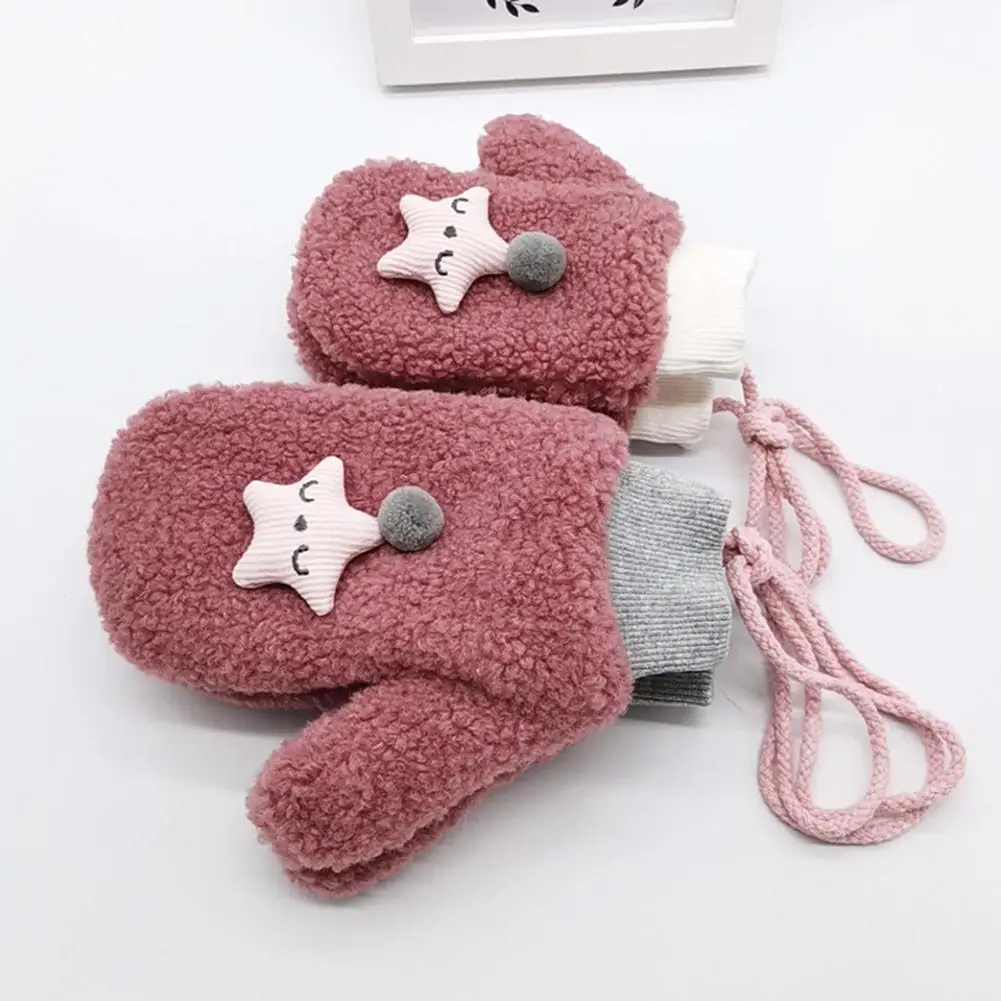 Детские перчатки из имитации овечьей шерсти Повседневные вязаные мягкие