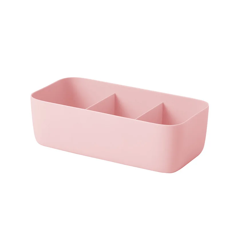 Pink 3 grid Ящик Органайзер носок Нижнее белье коробка для хранения рабочего стола разное косметическое Хранение Ящик контейнерный делитель - Цвет: Pink 3 grid