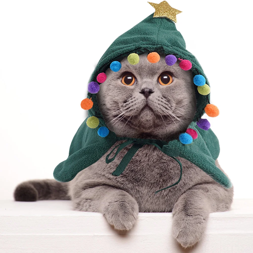 

Funny Dog Cat Costume Christmas Pet Cloak Halloween Disguise Cat Hooded Clothes Suitable For Small Dogs Pet Photos Props Access