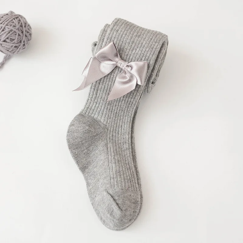 Детские колготки на весну и осень хлопковые детские однотонные леггинсы с