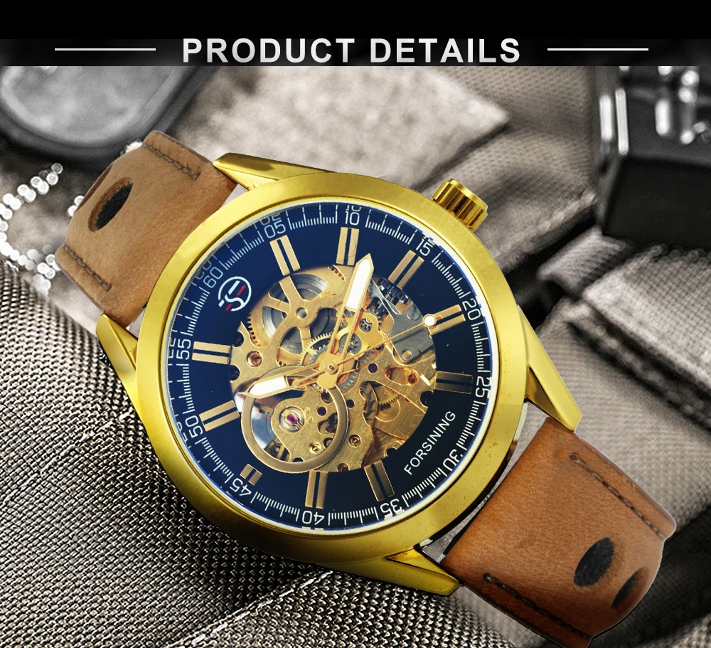 Часы наручные FORSINING Мужские механические автоматические брендовые Роскошные