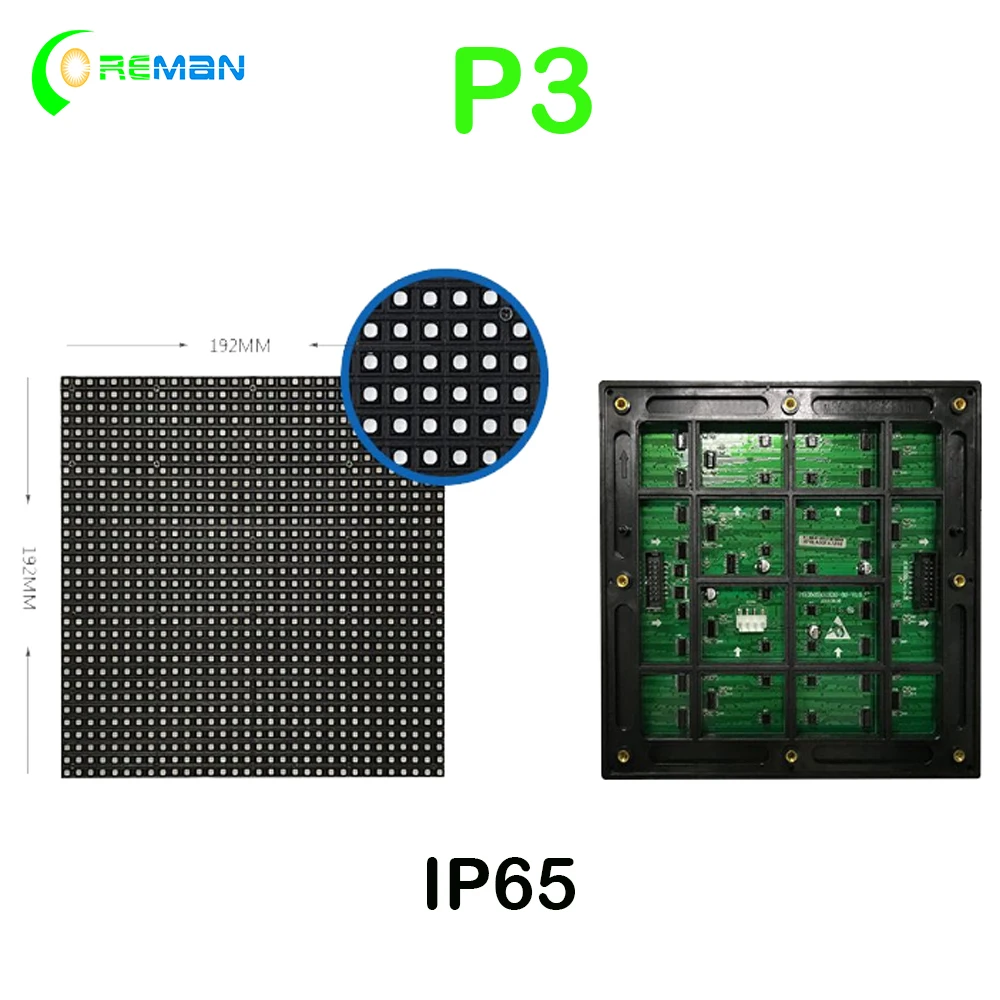 P3 водонепроницаемый полноцветный светодиодный модуль 192*192 мм наружный экран