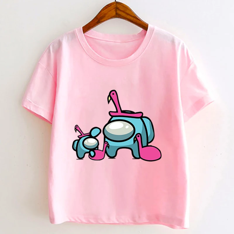

Children T-Shirt New Game Among Us Summer Short Sleeve Tops 3-14T Funny Impostor Graphic Kid Tops Cartoon Shirts Cool Boys Tee