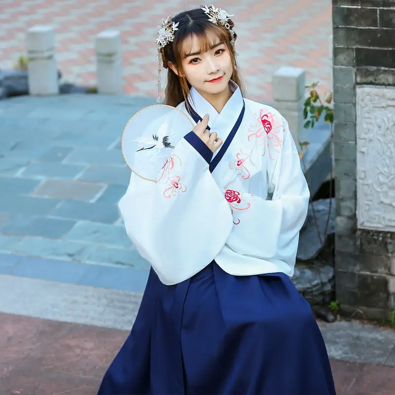 Изысканный китайский стиль ханьфу женская элегантная Китайская одежда