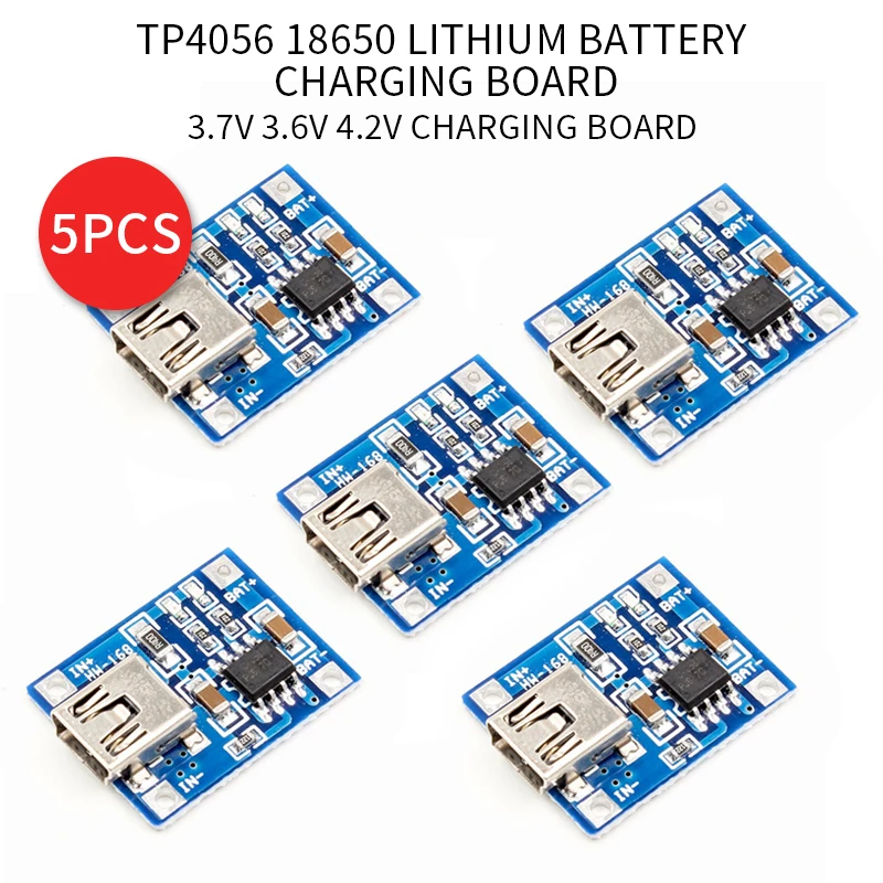 5 шт. зарядная плата TP4056 для модуля литиевой батареи с функциями Mini Micro USB В 1A 18650 |