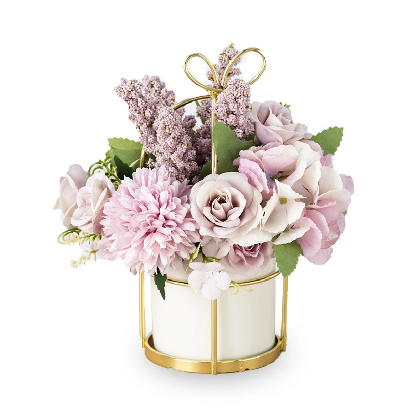

European-style Ceramic Vase Office Coffee Desktop Artificial Flower Pot Home Decoration Crafts Living Room Dining Table Decorati