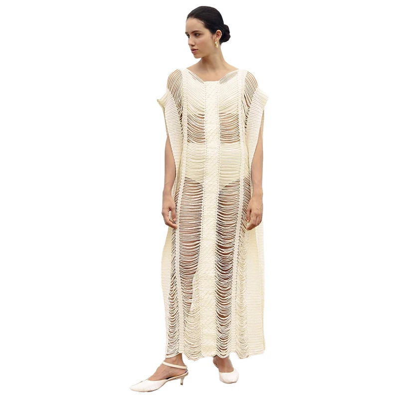 sexy beach cover up dress 2021 beachwear hollow out thread women maxi dress beachtunic bikini cover up sarong swimwear dresses free global shipping