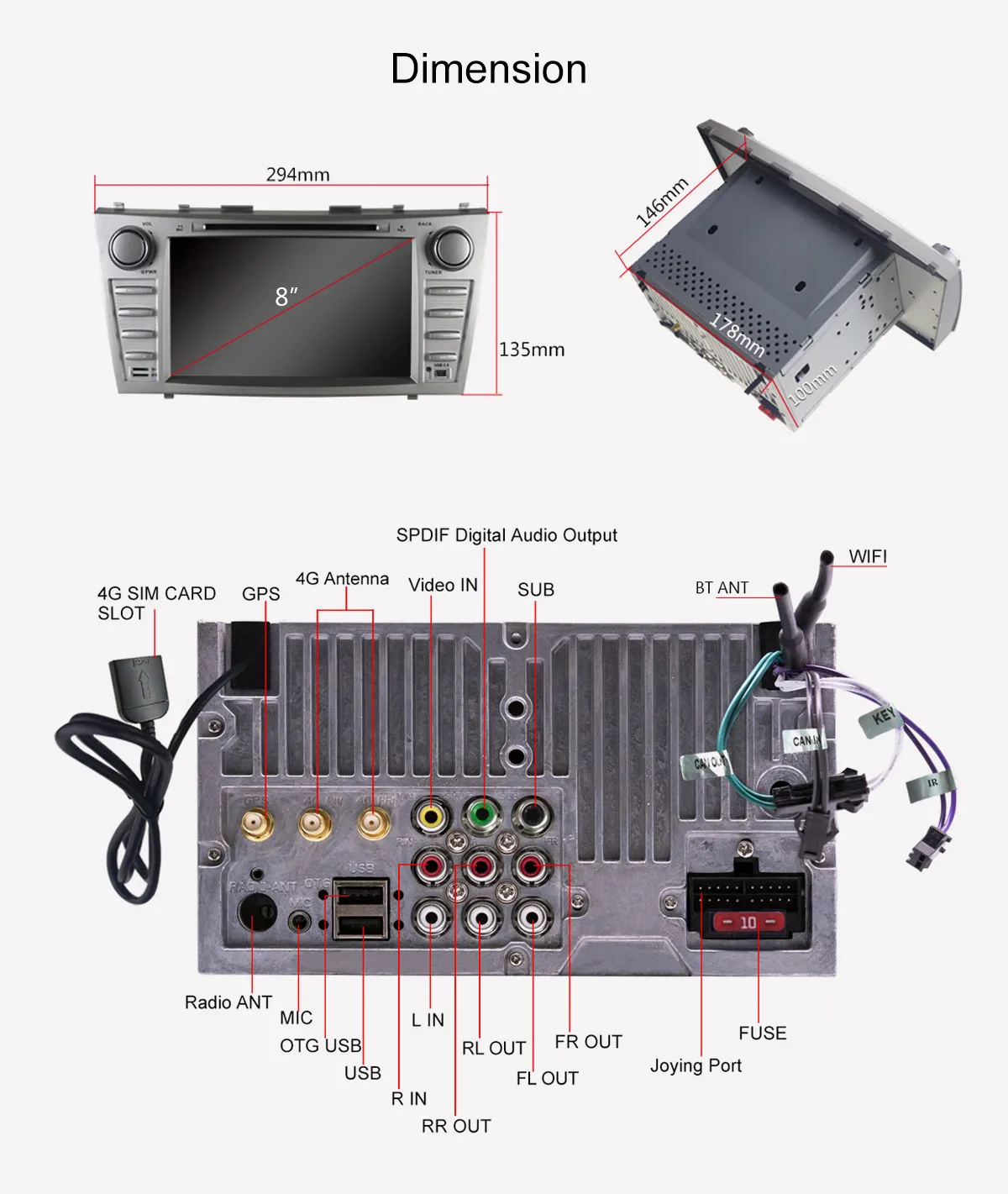 " двойной 2Din Android автомобильный Радио Стерео gps навигация для Toyota Camry 2007-2011 головное устройство Встроенный 4G модем мультимедийный плеер