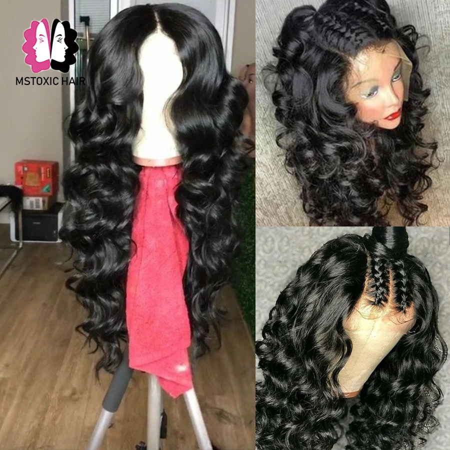 Mstoxic предварительно выщипанные кружевные передние человеческие волосы парики