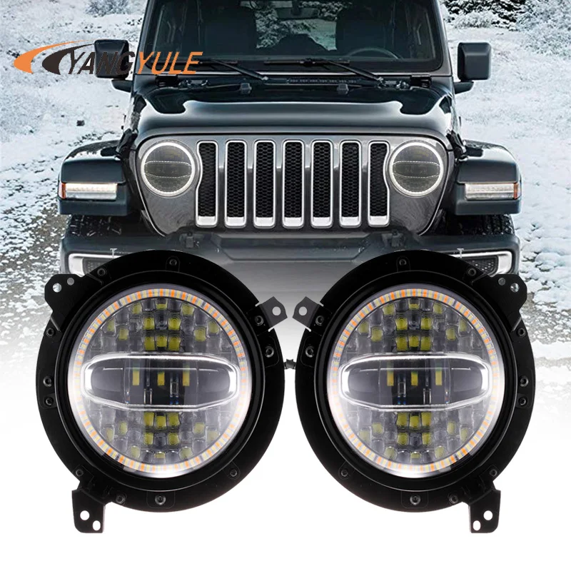 Светодиодный прожектор с ДХО и соединителем JL для Jeep wrangler Sport/Sport 2018|Фара авто в