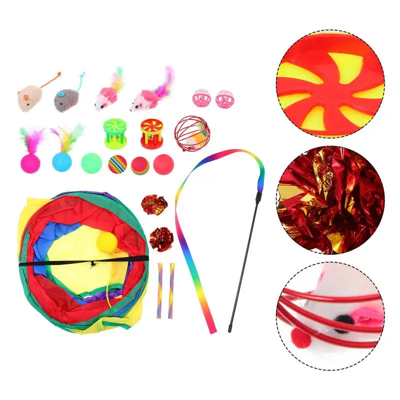 

1 Set Lovely Delicate Pet Teaser Plaything Colorful Pet Toy for Kitten Pets Cats