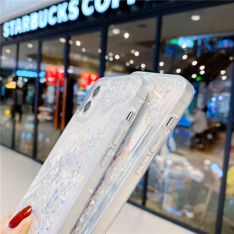 

Candy color dynamic liquid quicksand phone covers for iphone 12 Pro Max 11 12Pro 8 7 Plus XS X XR case glitter coque soft cases