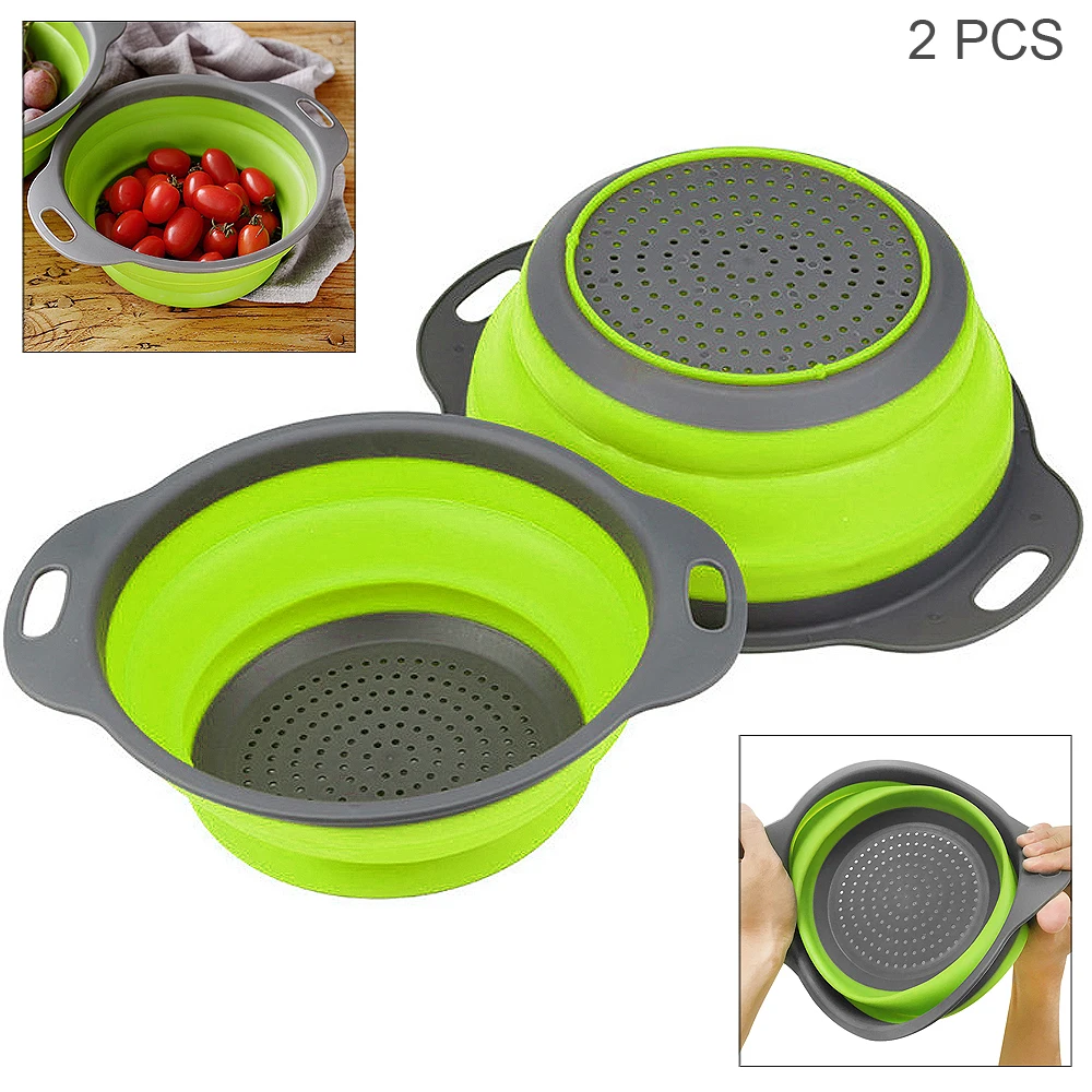 2 шт./компл. телескопическая складная силиконовая круглая фильтры корзина для