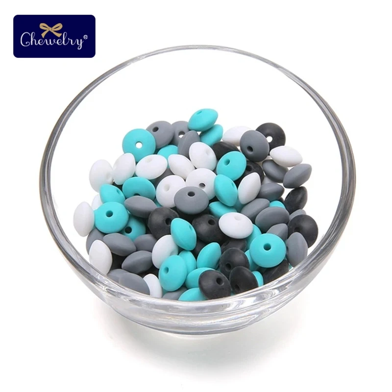 40PC Turquoise-Black Перламутровый силиконовый Прорезыватель 10 мм 20 шт Силиконовые Бусины DIY Бусины Пищевой класс силиконовые счеты бусины зубные кольца для детей ожерелье Успокаивающая игрушка - Цвет: 40PC Turquoise-Black