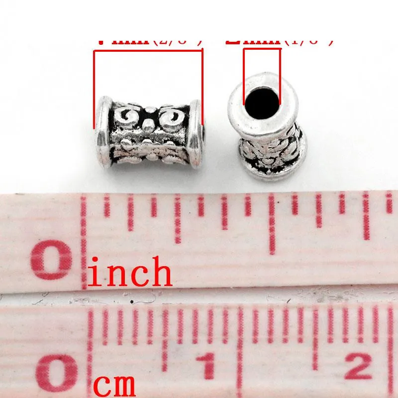 Круглые шарики из металлического сплава цилиндрические серебристые с цветным