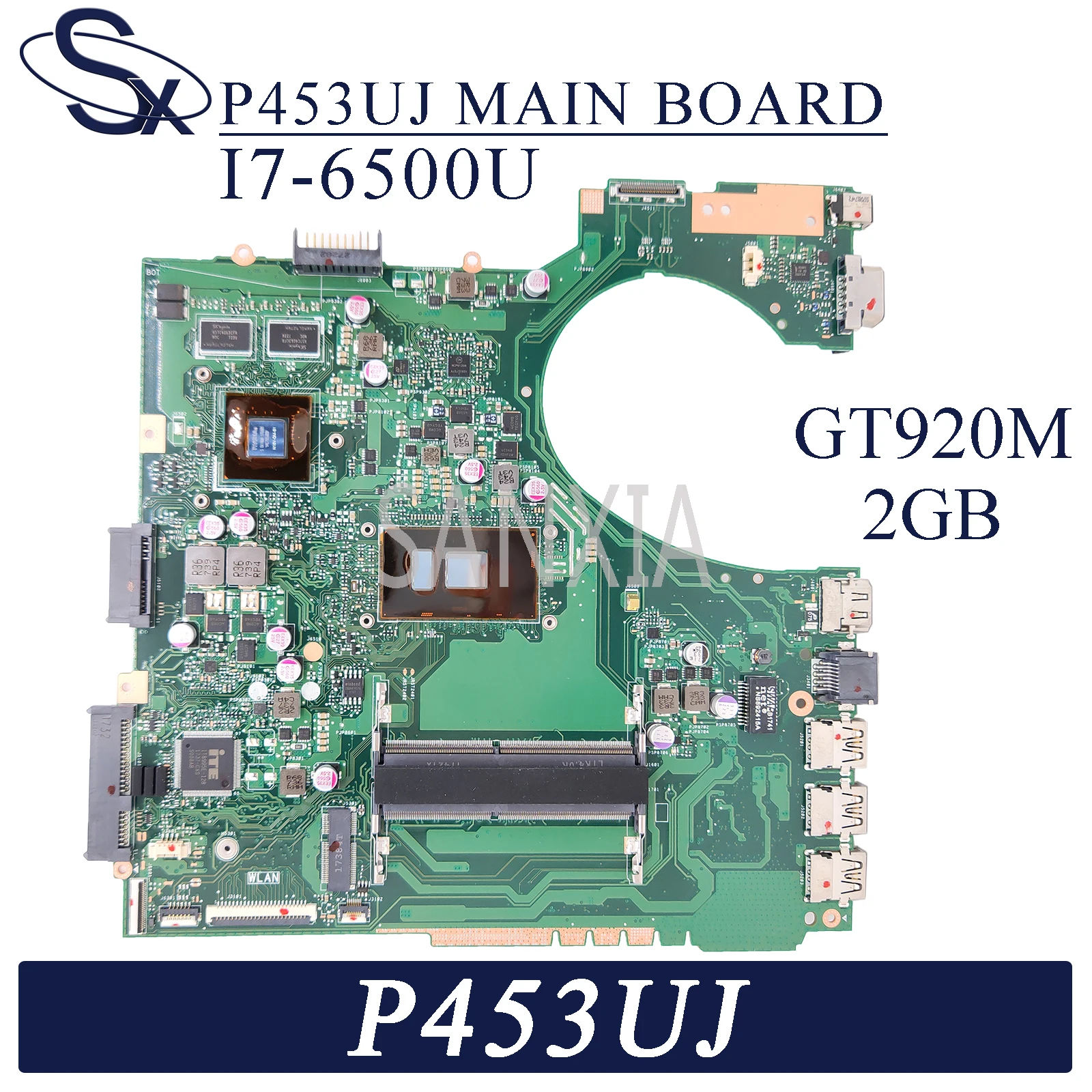 

KEFU P453UJ Laptop motherboard for ASUS P453UJ P453U original mainboard I7-6500U GT920M-2GB