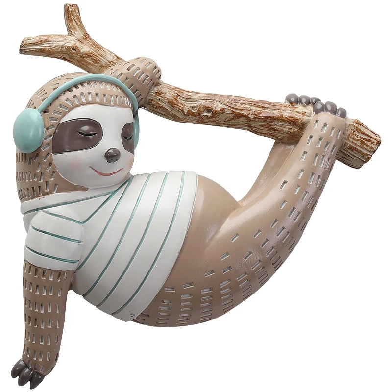 

Nordic Creative 3D Stereo Resin Wall Sloth Decoration Restaurant Home Livingroom Wall Sticker Mural Animal Accessories Crafts