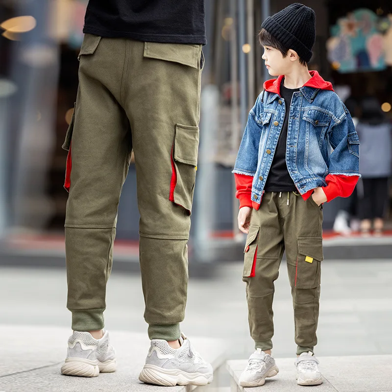 Штаны для мальчиков подростков детские комбинезоны весенние повседневные штаны