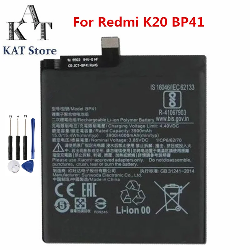 Оригинальный аккумулятор для Redmi K20 3900 мач литий полимерные батареи