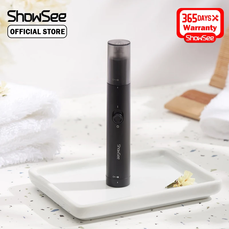 Showsee Electric Mini Nose Hair Trimmer Portable Ear Nose Hair Shaver Waterproof Clean Comfortable Safer Low Noise