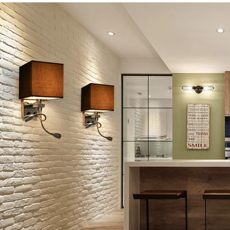 Светодиодная прикроватная настенная лампа с выключателем и гибким светильником